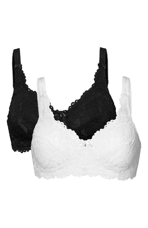 Cellbes Bh utan bygel Bella 2-Pack Svart Vit