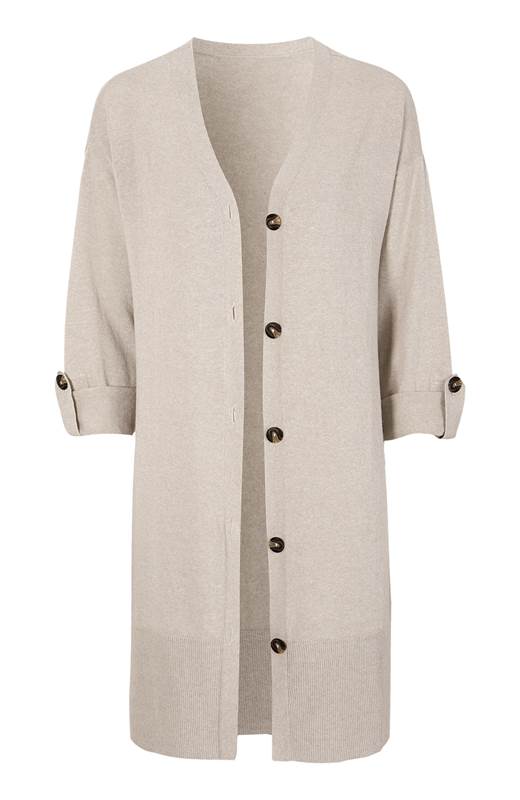 Cellbes Lång cardigan i linnemix Beige