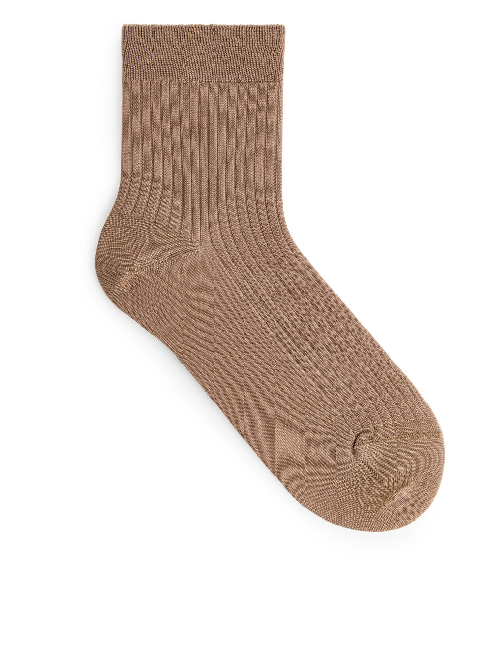 Silk Rib Sock - Beige