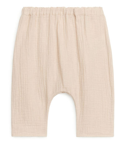 Cotton Muslin Trousers - Beige