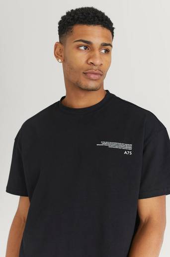 A7S Tee Small Text Print Svart