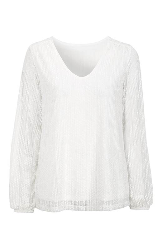 Cellbes Långärmad spetstopp Offwhite