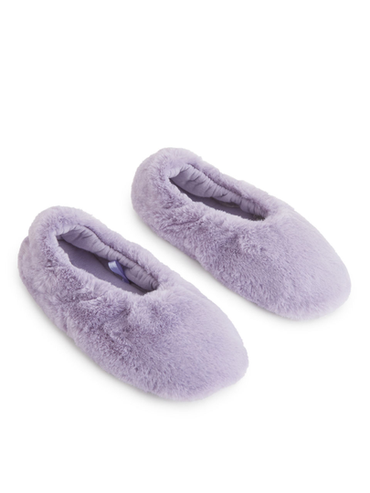 Faux Fur Slippers - Purple
