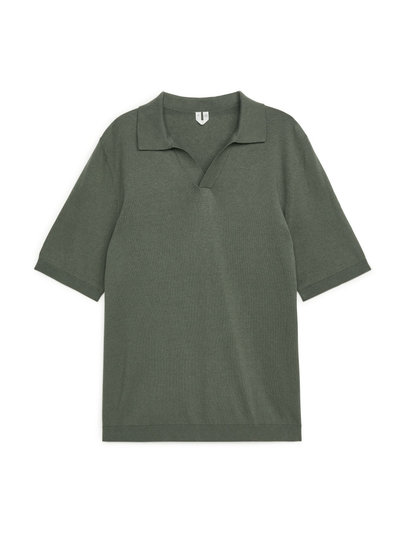 Cotton Linen Polo Shirt - Green