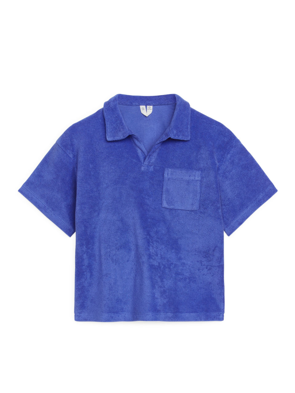 Cotton Towelling Polo Shirt - Blue