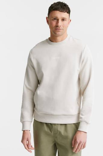 Calvin Klein Sweatshirt Interlock Micro Logo Sweatshirt Beige