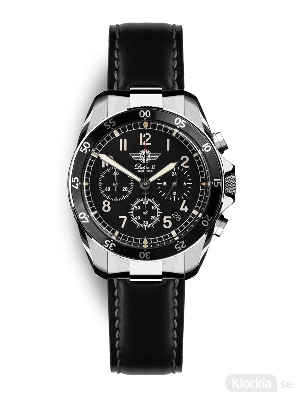 MALM Dalton 2 Black Chronograph 41 Black Officer MW-DAII39SWAF-LTD - Herrklocka