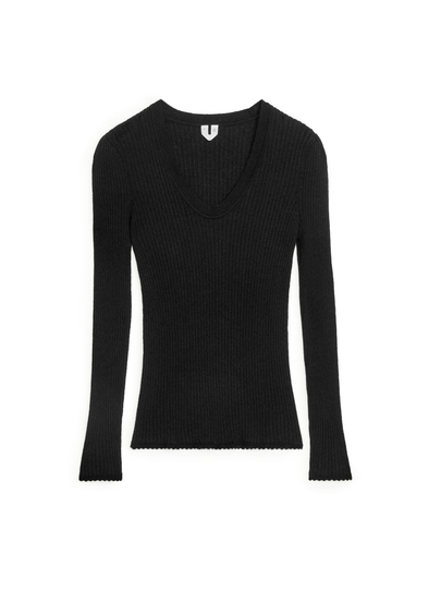Cable Rib Top - Black