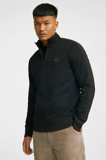Fred Perry Ziptröja Tonal T Half Zip Sweatsh Svart