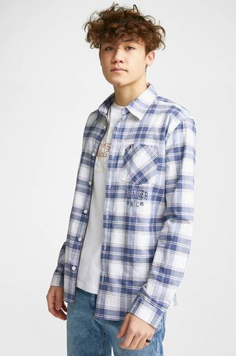 Tommy Hilfiger Skjorta Stretch Oxford Branded Chk Shirt Blå