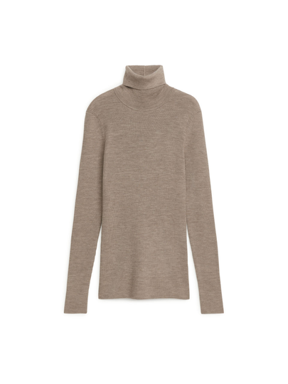 Merino Wool Roll-Neck - Beige