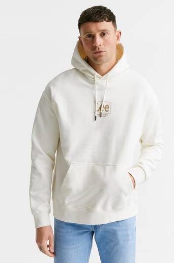 Lee Huvtröja Logo Loose Hoodie Natur