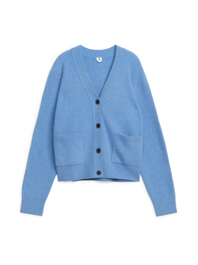 Alpaca & Merino Cardigan - Blue