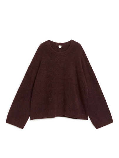 Bell-Sleeve Alpaca Jumper - Purple