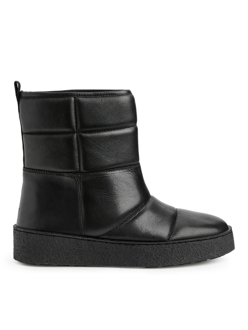 Quilted Leather Boots - Black