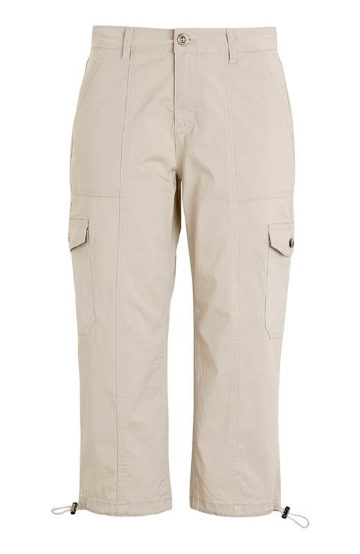 Cellbes Cargobyxa med dekorsömmar Ljusbeige