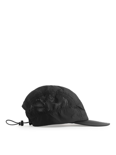 Active 5-Panel Mesh Cap - Black