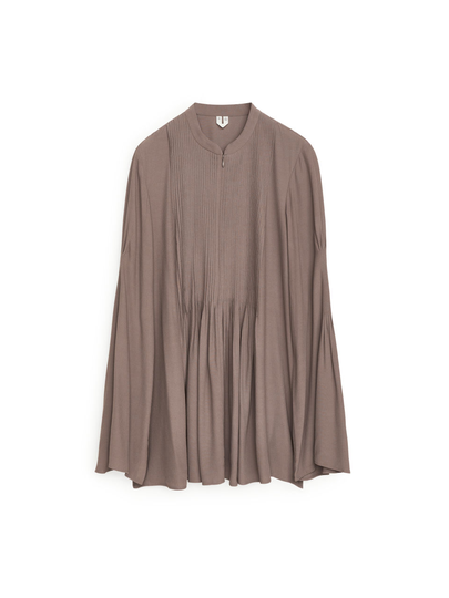 Fluid Bell-Sleeve Blouse - Beige