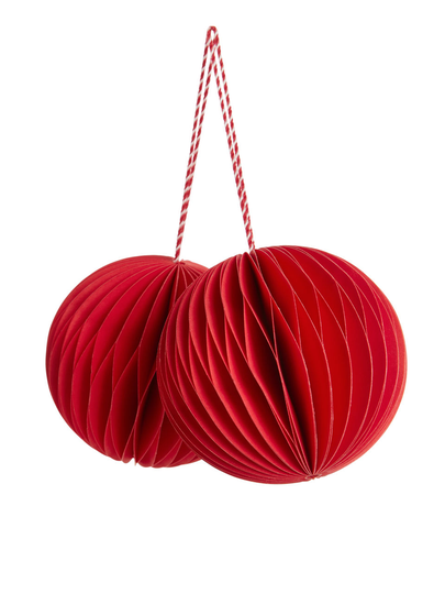 Honeycomb Ornaments 7.5 cm - Red