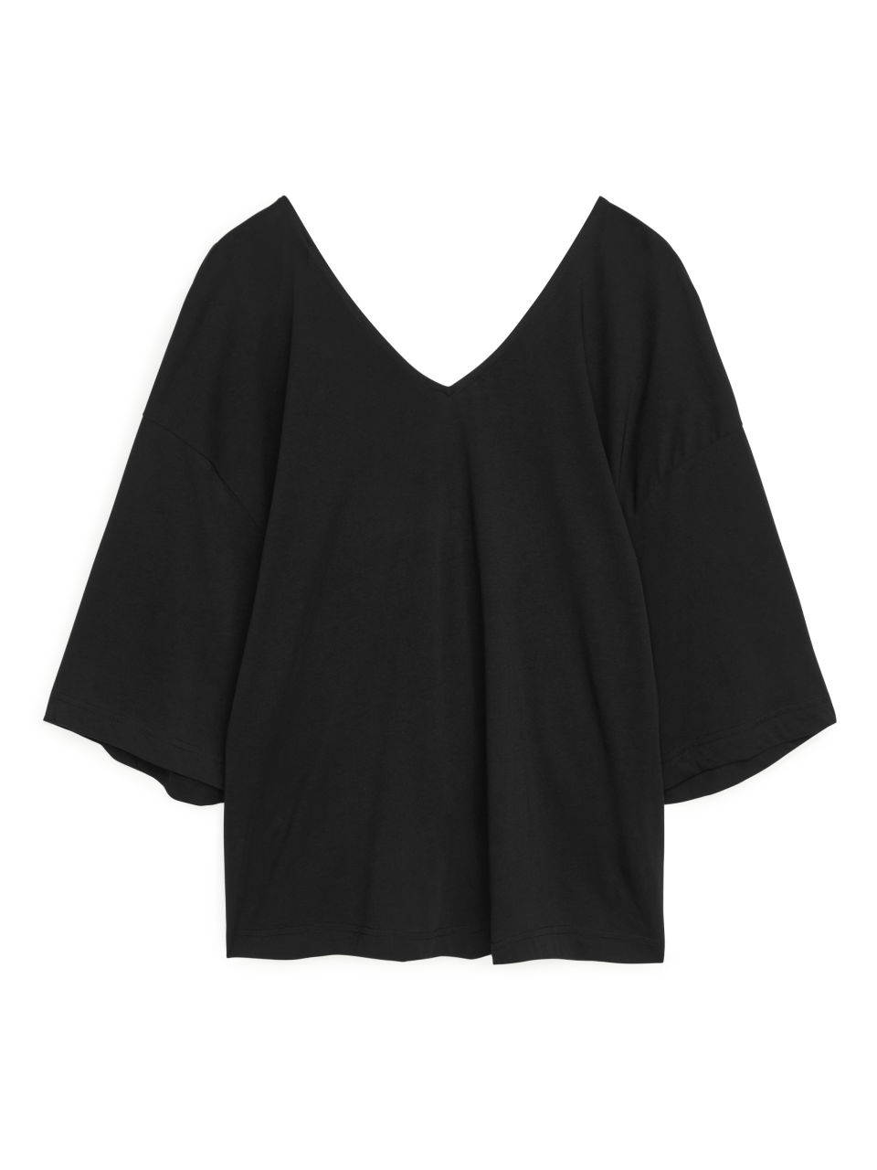 Twist-Detail Jersey Top - Black