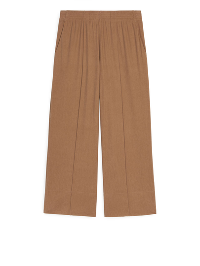 Wide Jersey Trousers - Yellow
