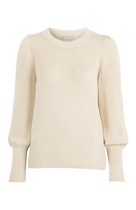 Freequent Stickad tröja Cotti Offwhite
