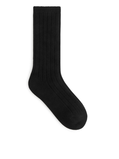 Recycled Cashmere Blend Socks - Black