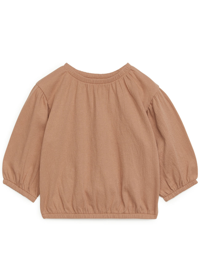 Crinkled Jersey Blouse - Orange