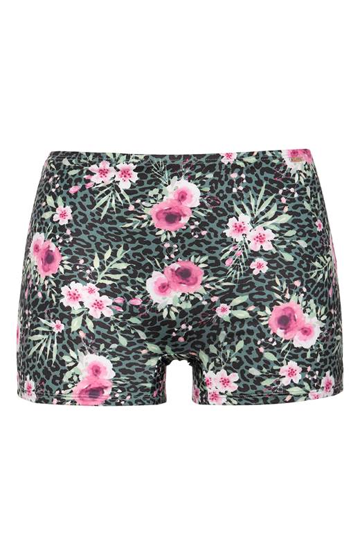 Cellbes Blommig bikinitrosa boxer Grön Blommig