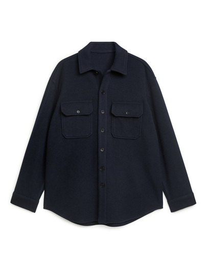Oversized Wool Overshirt - Blue