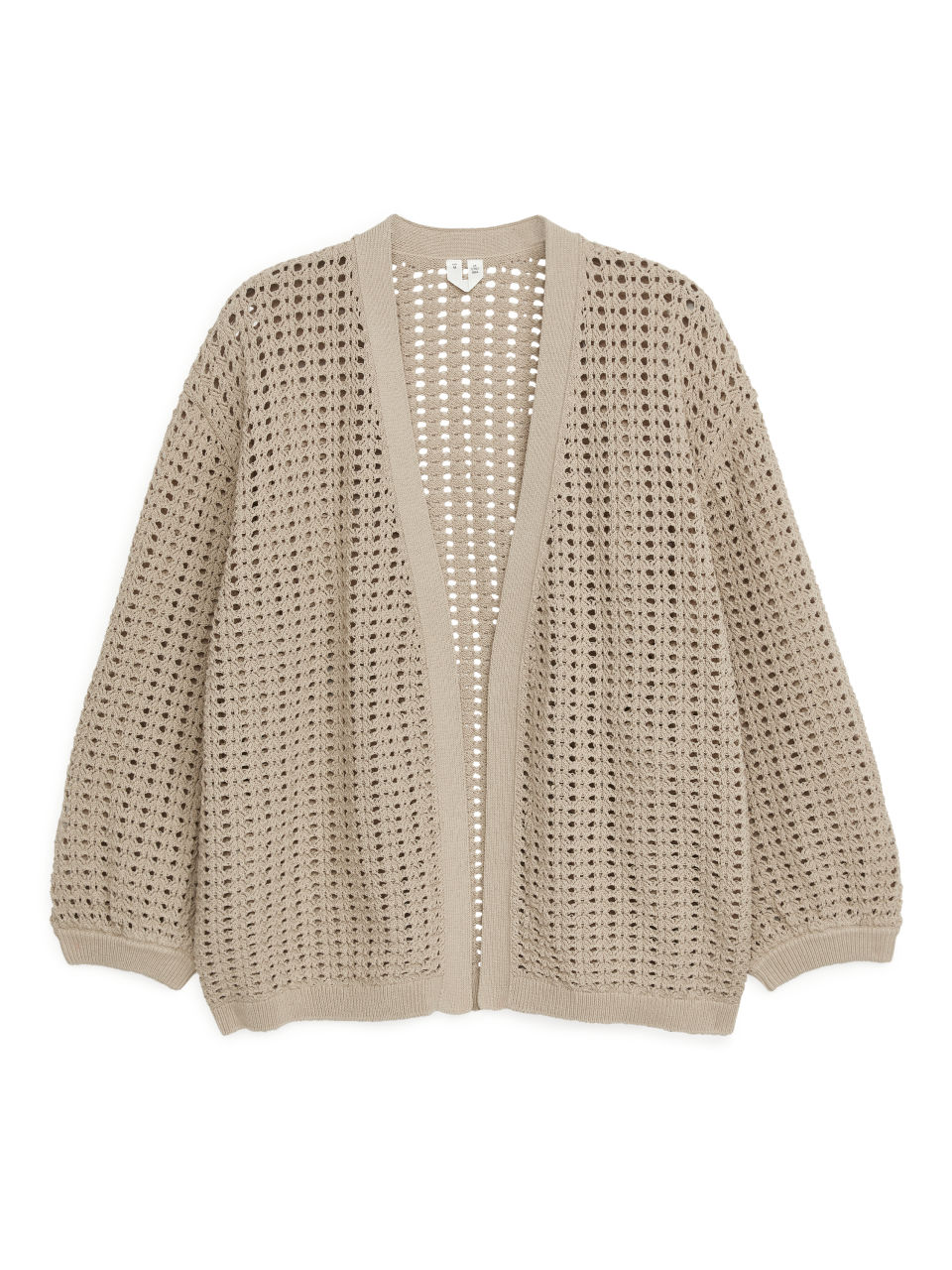 Lace-Stitch Cardigan - Beige