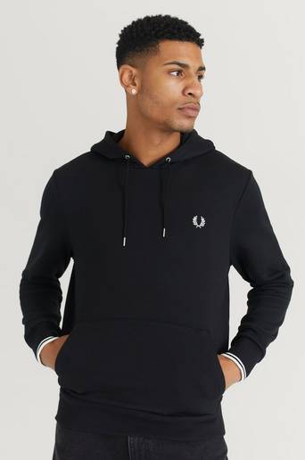 Fred Perry Hoodie Tipped Hooded Sweatshirt Svart