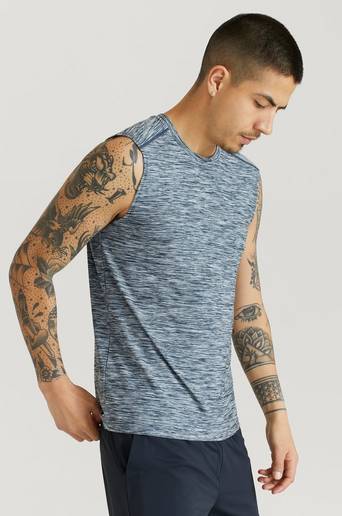 Studio Total Athleisure Linne Tech Melange Tank Blå