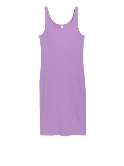 Ribbed Tank Dress - Purple