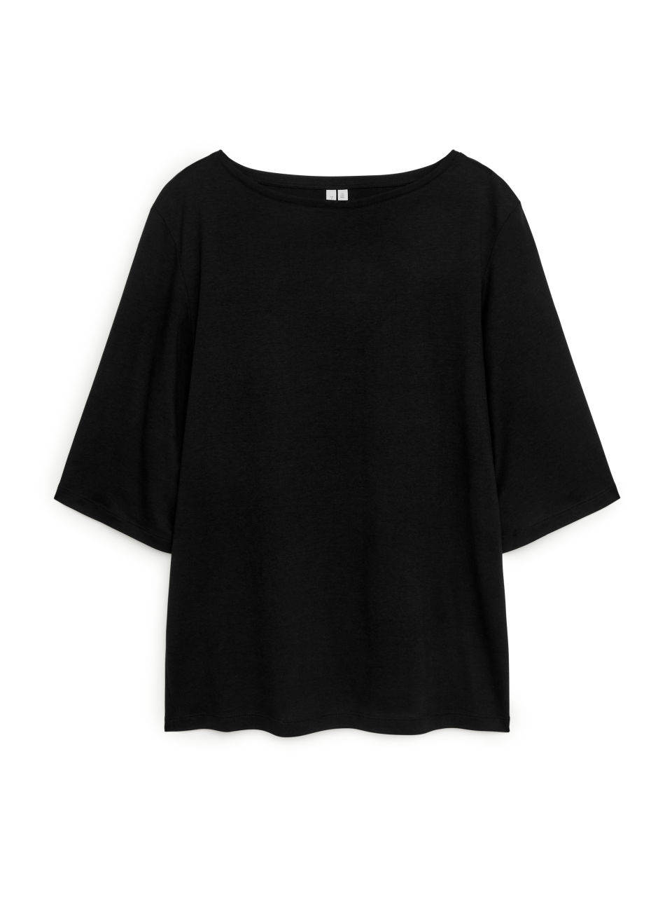 Boat Neck Lyocell T-shirt - Black