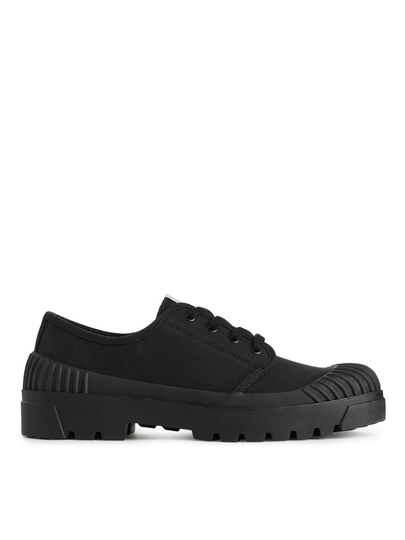 Chunky Canvas Trainers - Black