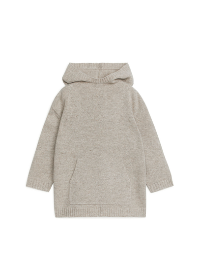 Hooded Wool Jumper - Grey