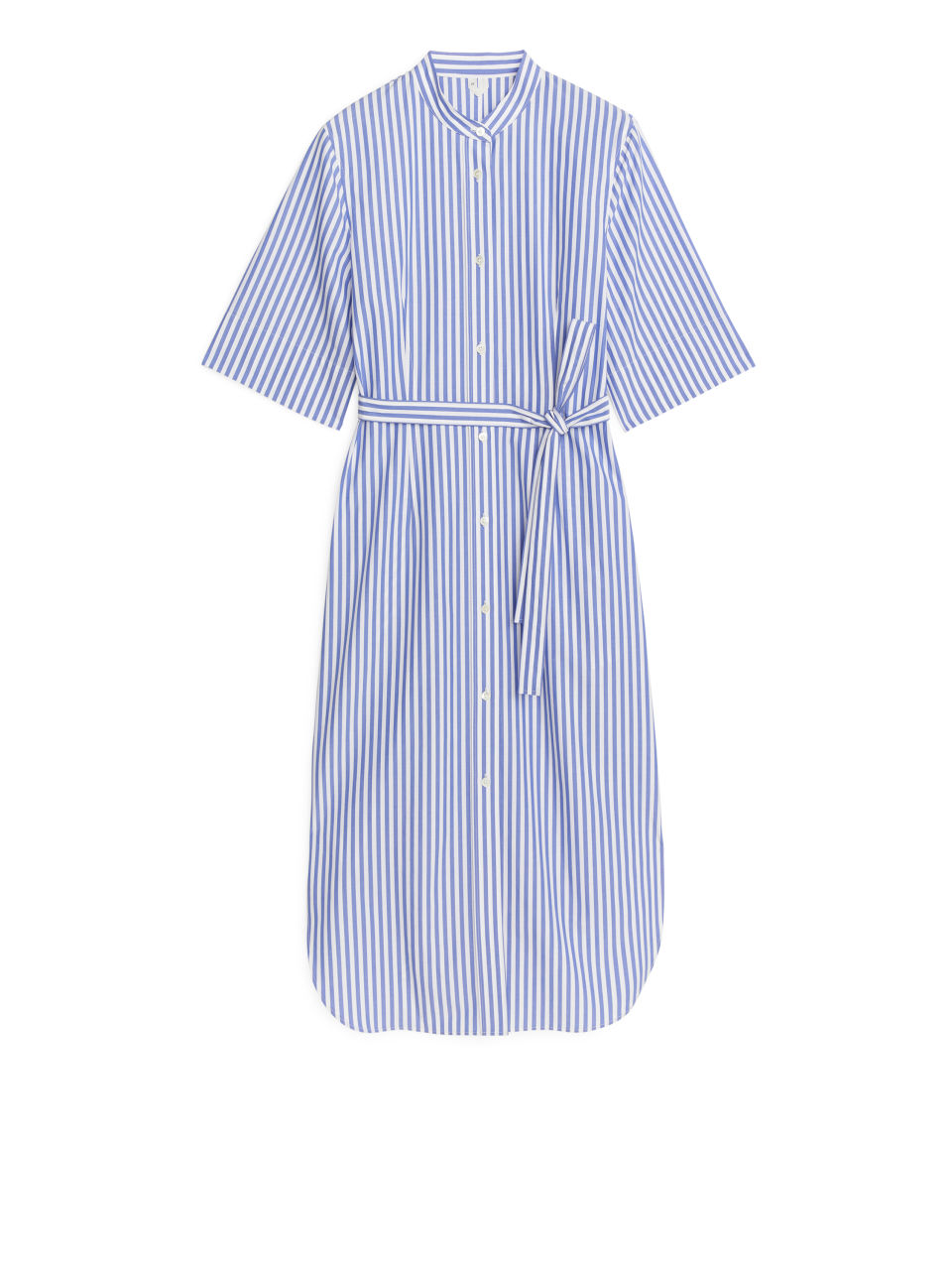 Fitted Shirt Dress - Blue