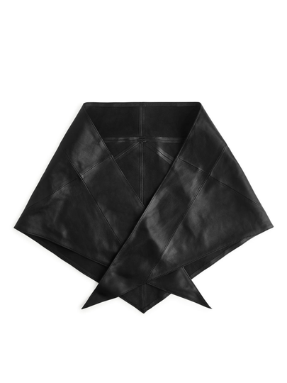 Leather Scarf - Black