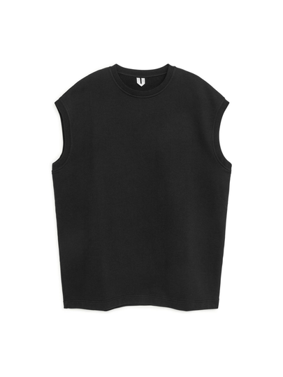 Oversized Sweatshirt Vest - Black