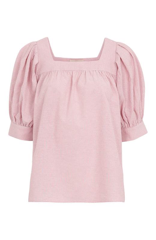 Freequent Smårandig blus Uana Rosa Vit Randig