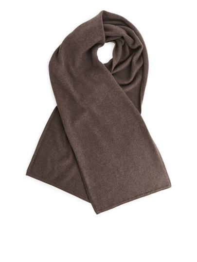 Knitted Cashmere Scarf - Beige