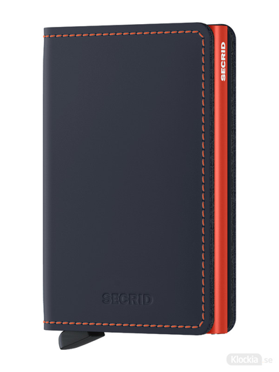 Plånbok SECRID Slimwallet Matte Nightblue & Orange