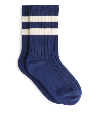 Rib Knit Socks - Blue