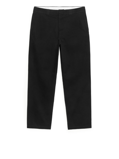 Loose Twill Trousers - Black