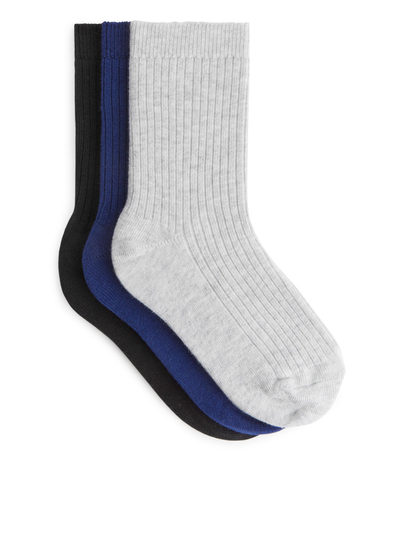 Rib Knit Socks - Black