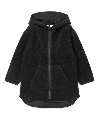 Hooded Fleece Jacket - Black