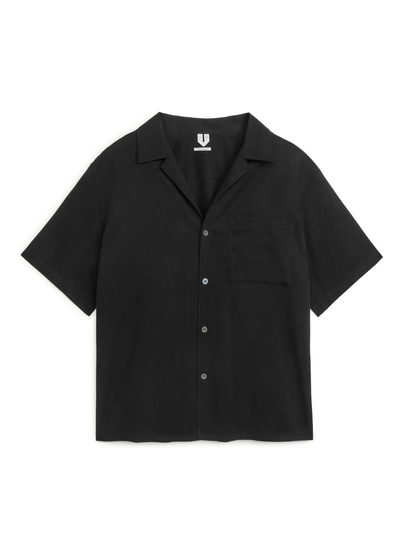 Lyocell-Linen Resort Shirt - Black