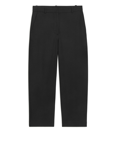 Barrel Leg Trousers - Black