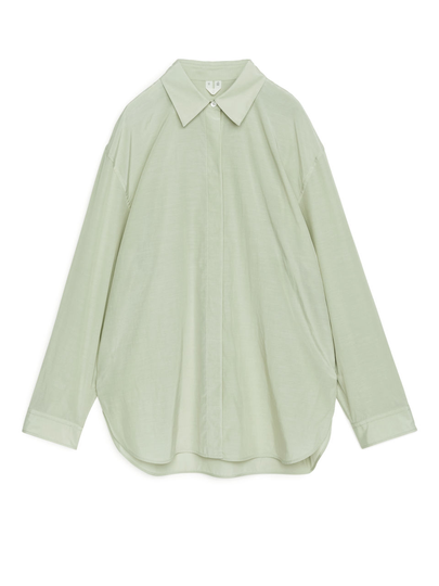 Relaxed Cupro Cotton Shirt - Green